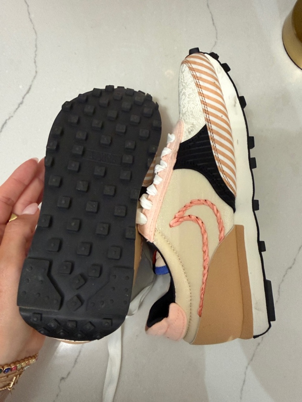 Nike Cream & Peach Women's Athletic Lace-Up Sneakers - Picture 7 of 7